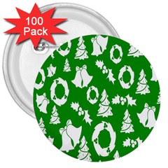 Green Card Christmas December4 3  Buttons (100 Pack)  by artworkshop