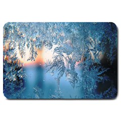 Frost Winter Morning Snow Large Doormat  by artworkshop