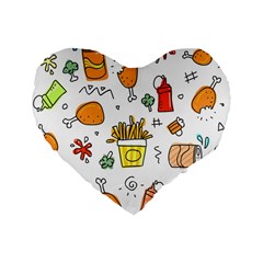 Cute Sketch  Fun Funny Collection Standard 16  Premium Heart Shape Cushions by artworkshop