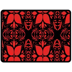 Christmas Red Black Xmas Gift Fleece Blanket (large)  by artworkshop