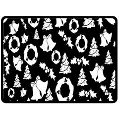 Black Card Christmas December Double Sided Fleece Blanket (large)  by artworkshop