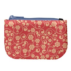 Pink Floral Wall Large Coin Purse by ConteMonfrey