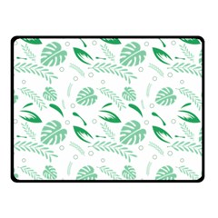 Green Nature Leaves Draw   Double Sided Fleece Blanket (small)  by ConteMonfrey