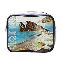 Beach Day At Cinque Terre, Colorful Italy Vintage Mini Toiletries Bag (one Side) by ConteMonfrey