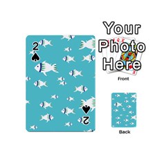 Blue Fish Pattern Playing Cards 54 Designs (mini) by danenraven