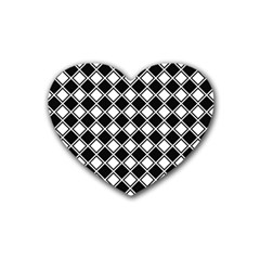 Square Diagonal Pattern Seamless Rubber Heart Coaster (4 Pack) by Ravend