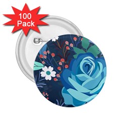 Floral Background Digital Art 2 25  Buttons (100 Pack) 