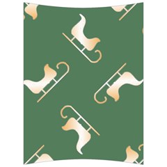 Gold Santa s Sleigh Green Print Back Support Cushion by TetiBright