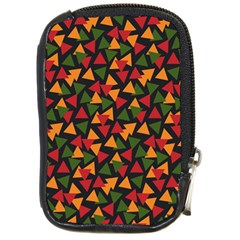 Ethiopian Triangles - Green, Yellow And Red Vibes Compact Camera Leather Case by ConteMonfreyShop