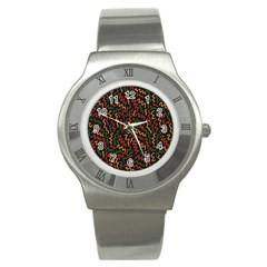 Ethiopian Inspired Doodles Abstract Stainless Steel Watch by ConteMonfreyShop