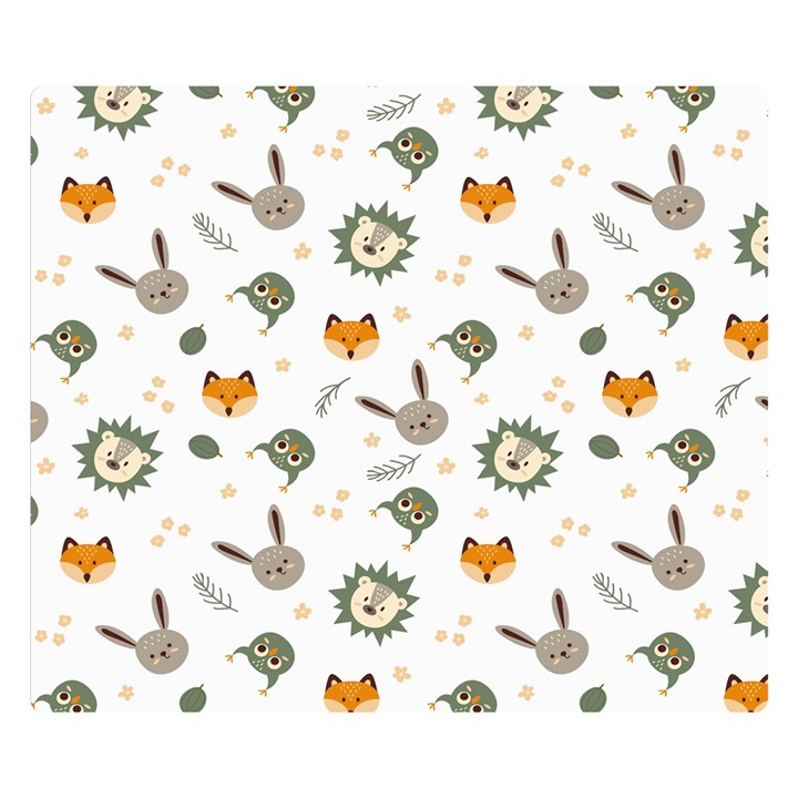 Rabbit, Lions And Nuts   Double Sided Flano Blanket (Small)