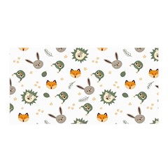 Rabbit, Lions And Nuts   Satin Wrap 35  X 70  by ConteMonfreyShop