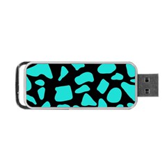 Cow Background Neon Blue Black Portable Usb Flash (one Side) by ConteMonfreyShop