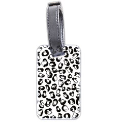 Black And White Leopard Print Jaguar Dots Luggage Tag (two Sides) by ConteMonfreyShop
