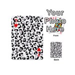Black And White Leopard Print Jaguar Dots Playing Cards 54 Designs (Mini) Front - Heart7