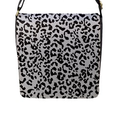 Leopard Print Gray Theme Flap Closure Messenger Bag (l) by ConteMonfreyShop