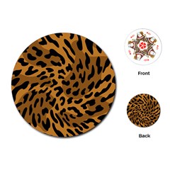 Leopard Print Jaguar Dots Brown Playing Cards Single Design (round) by ConteMonfreyShop