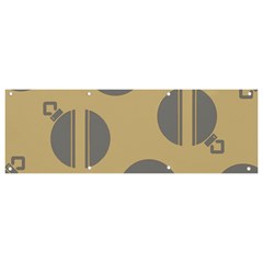 Gray Stripe Ornaments Brown Banner And Sign 9  X 3  by TetiBright