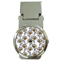 Daisy Minimalist Leaves Money Clip Watch by ConteMonfreyShop