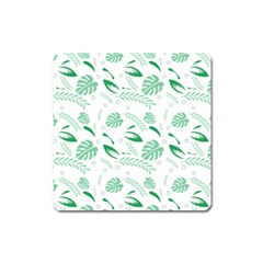 Green Nature Leaves Draw    Magnet (square) by ConteMonfreyShop