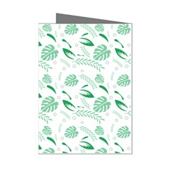 Green Nature Leaves Draw    Mini Greeting Cards (pkg Of 8) by ConteMonfreyShop