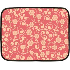 Pink Floral Wall Double Sided Fleece Blanket (mini) by ConteMonfreyShop