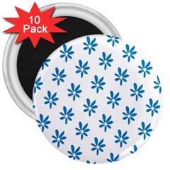 Little Blue Daisies  3  Magnet (10 Pack) by ConteMonfreyShop