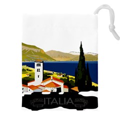 River Small Town Landscape Drawstring Pouch (4xl) by ConteMonfrey