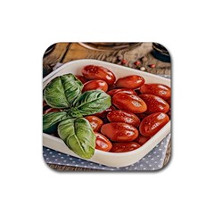 Fresh Tomatoes - Italian Cuisine Rubber Coaster (square) by ConteMonfrey