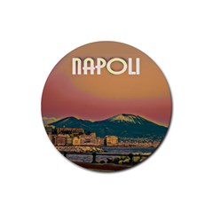 Red Summer Napoli - Vesuvio Rubber Coaster (round) by ConteMonfrey