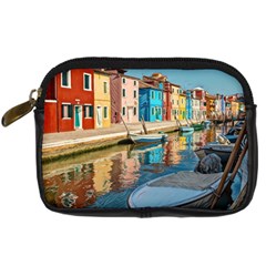 Boats In Venice - Colorful Italy Digital Camera Leather Case by ConteMonfrey