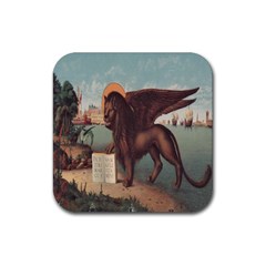 Lion Of Venice, Italy Rubber Coaster (square) by ConteMonfrey