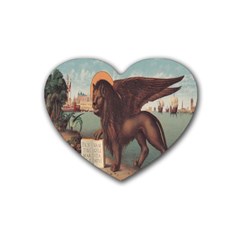 Lion Of Venice, Italy Rubber Heart Coaster (4 Pack) by ConteMonfrey
