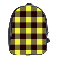 Black And Yellow Big Plaids School Bag (large) by ConteMonfrey