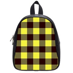 Black And Yellow Big Plaids School Bag (small) by ConteMonfrey