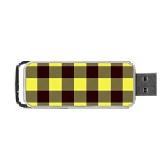 Black And Yellow Big Plaids Portable Usb Flash (two Sides)