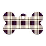 Gray, purple and blue plaids Dog Tag Bone (Two Sides) Back