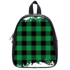 Black And Green Modern Plaids School Bag (small) by ConteMonfrey