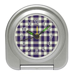 Dark Blue Plaid Travel Alarm Clock by ConteMonfrey