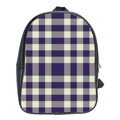 Dark Blue Plaid School Bag (large) by ConteMonfrey