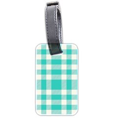 Turquoise Small Plaids  Luggage Tag (two Sides) by ConteMonfrey