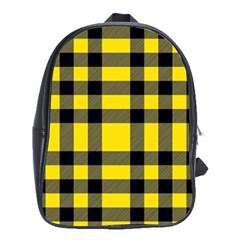 Yellow Plaids Straight School Bag (xl) by ConteMonfrey