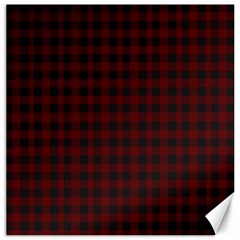 Black Red Small Plaids Canvas 16  X 16  by ConteMonfrey