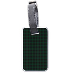Black And Dark Green Small Plaids Luggage Tag (one Side) by ConteMonfrey
