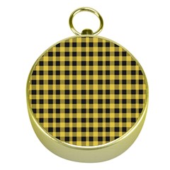 Black And Yellow Small Plaids Gold Compasses by ConteMonfrey