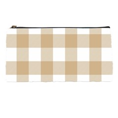 Clean Brown And White Plaids Pencil Case by ConteMonfrey