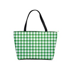 Straight Green White Small Plaids Classic Shoulder Handbag by ConteMonfrey