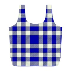 Blue Plaids Bic Big Plaids Full Print Recycle Bag (l) by ConteMonfrey