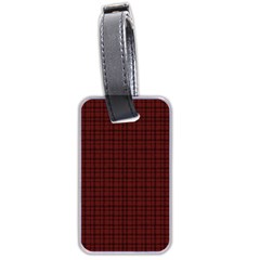 Dark Red Small Plaids Lines Luggage Tag (two Sides) by ConteMonfrey