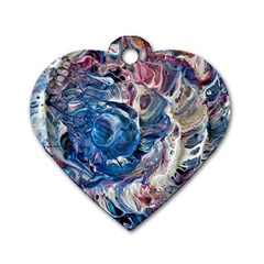 Abstract Ammonite Dog Tag Heart (one Side)